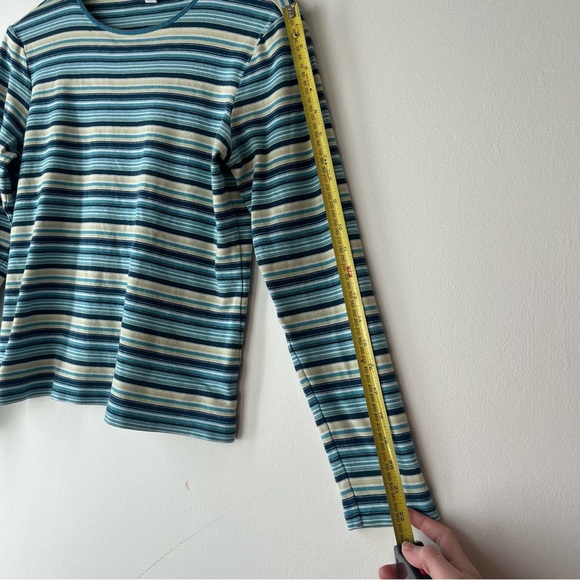Vintage Old Navy long sleeve stripes casual shirt 100% cotton women’s small boxy - Picture 8 of 10